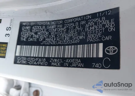 2013 Toyota Prius V Three from USA, damaged, VIN JTDZN3EU4D3203449